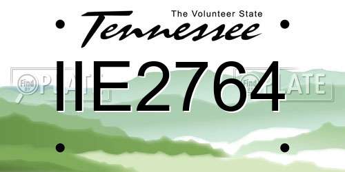 IIE2764 Tennessee License Plate