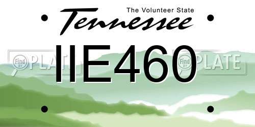 IIE460 Tennessee License Plate