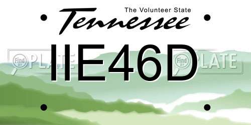 IIE46D Tennessee License Plate