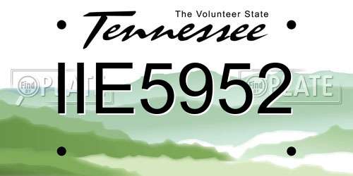 IIE5952 Tennessee License Plate