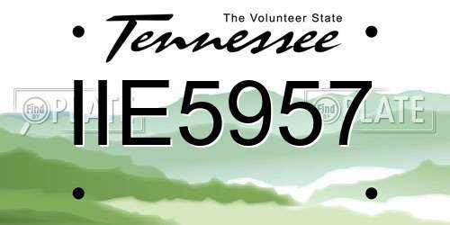 IIE5957 Tennessee License Plate