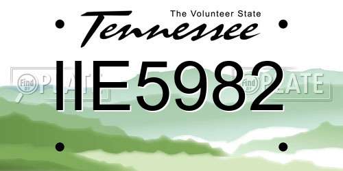 IIE5982 Tennessee License Plate