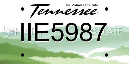 IIE5987 Tennessee License Plate