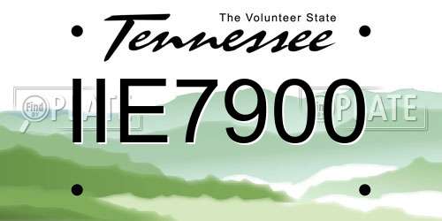 IIE7900 Tennessee License Plate
