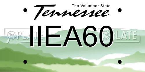 IIEA60 Tennessee License Plate