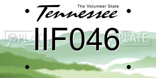 IIF046 Tennessee License Plate