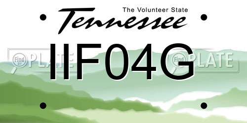 IIF04G Tennessee License Plate