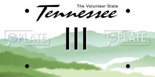 III Tennessee License Plate