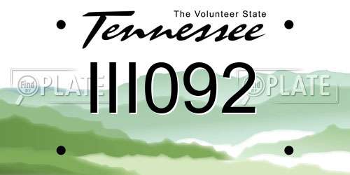 III092 Tennessee License Plate