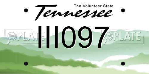 III097 Tennessee License Plate