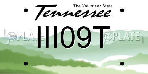 III09T Tennessee License Plate