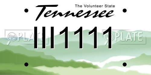 III1111 Tennessee License Plate