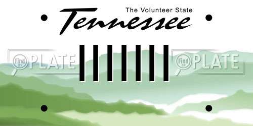 IIIIIII Tennessee License Plate