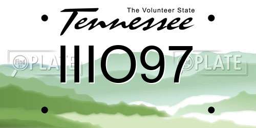 IIIO97 Tennessee License Plate