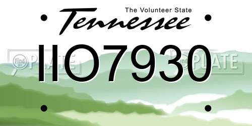 IIO7930 Tennessee License Plate