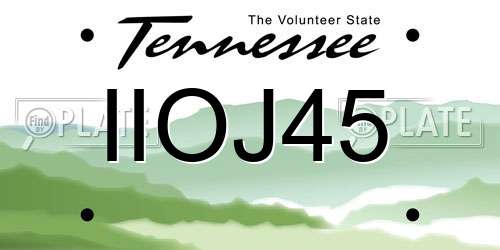 IIOJ45 Tennessee License Plate