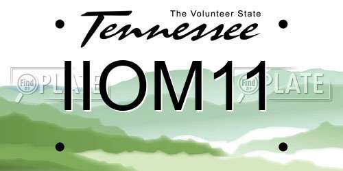 IIOM11 Tennessee License Plate