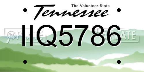 IIQ5786 Tennessee License Plate