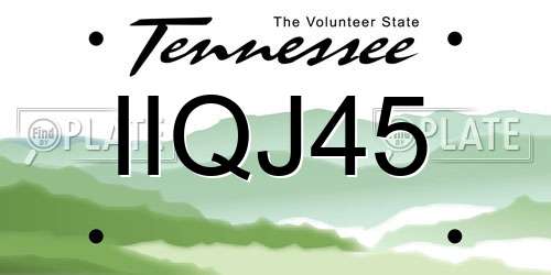 IIQJ45 Tennessee License Plate