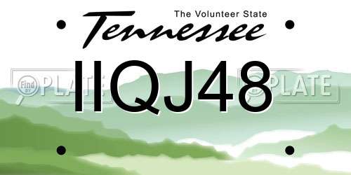 IIQJ48 Tennessee License Plate