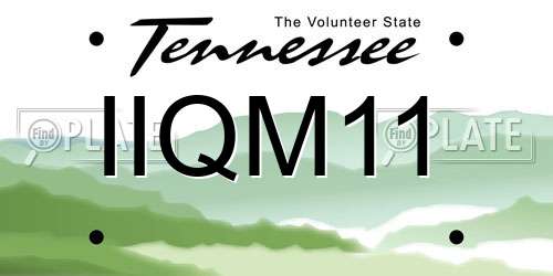 IIQM11 Tennessee License Plate