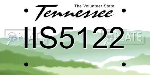 IIS5122 Tennessee License Plate