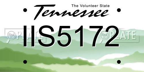 IIS5172 Tennessee License Plate