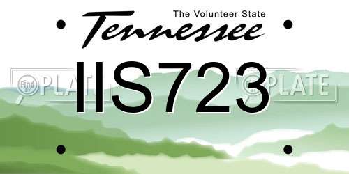 IIS723 Tennessee License Plate