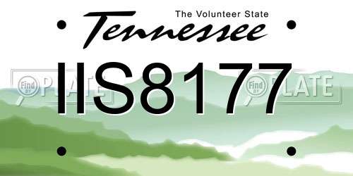 IIS8177 Tennessee License Plate