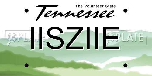 IISZIIE Tennessee License Plate