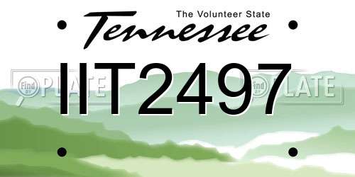 IIT2497 Tennessee License Plate