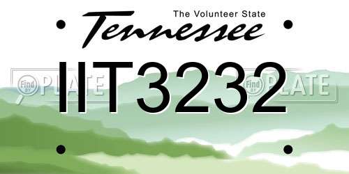 IIT3232 Tennessee License Plate