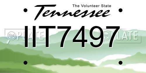 IIT7497 Tennessee License Plate