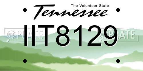 IIT8129 Tennessee License Plate