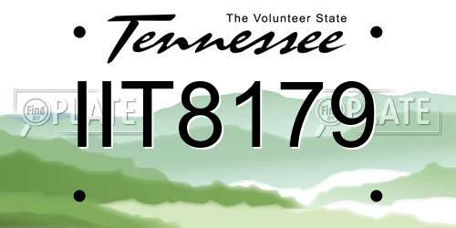 IIT8179 Tennessee License Plate