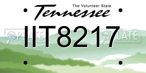IIT8217 Tennessee License Plate