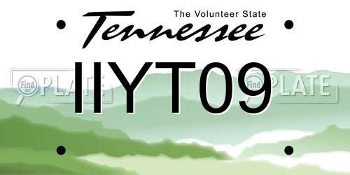 IIYT09 Tennessee License Plate