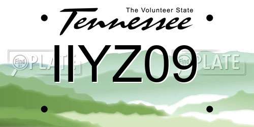 IIYZ09 Tennessee License Plate