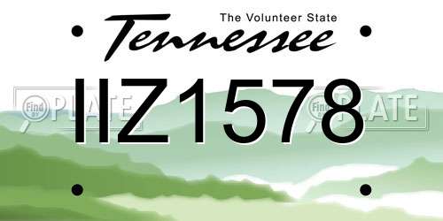 IIZ1578 Tennessee License Plate