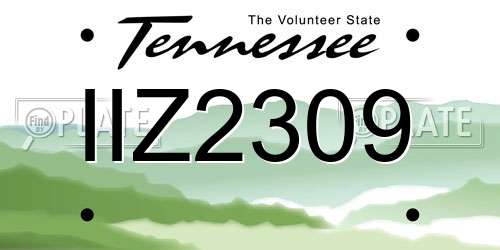 IIZ2309 Tennessee License Plate