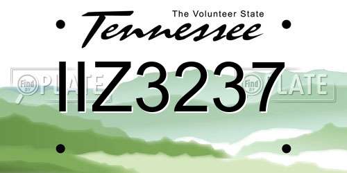 IIZ3237 Tennessee License Plate