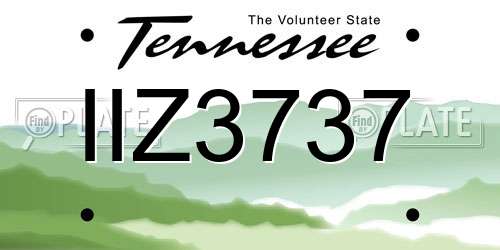IIZ3737 Tennessee License Plate