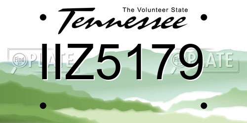 IIZ5179 Tennessee License Plate