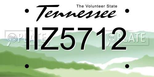 IIZ5712 Tennessee License Plate