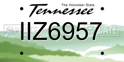 IIZ6957 Tennessee License Plate