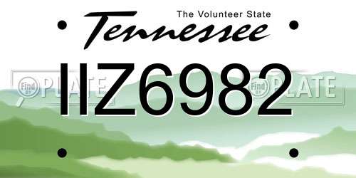IIZ6982 Tennessee License Plate