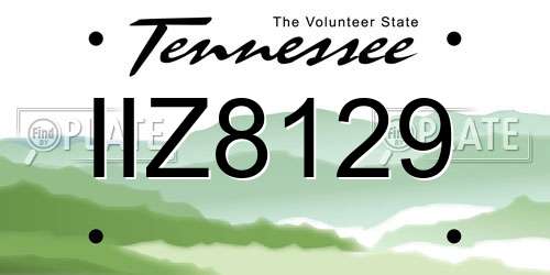 IIZ8129 Tennessee License Plate