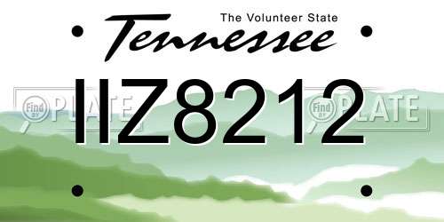 IIZ8212 Tennessee License Plate