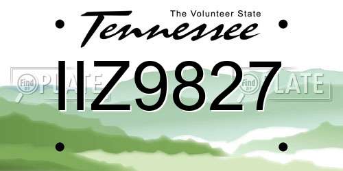 IIZ9827 Tennessee License Plate
