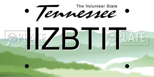 IIZBTIT Tennessee License Plate